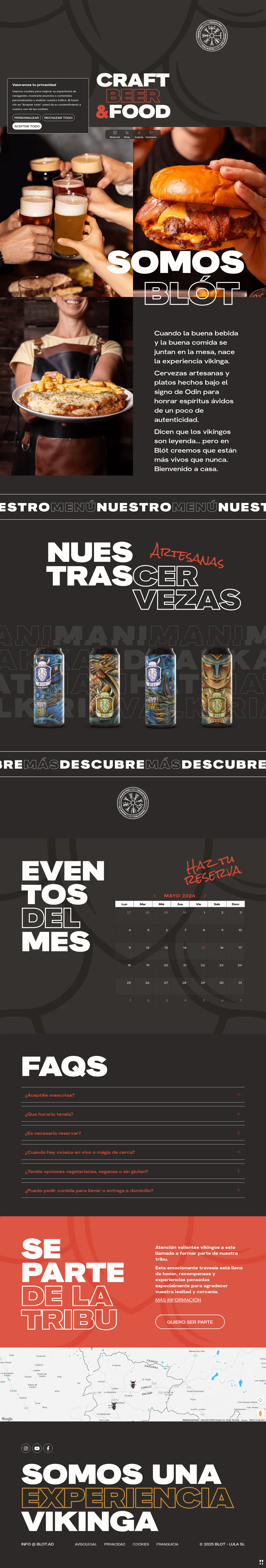 blot.ad — craft beer & food, scroll en MacBook